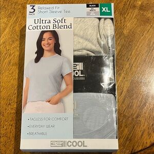 32 Degrees women's Ultra Soft Cotton Blend Undershirts - Black, White,  Blue